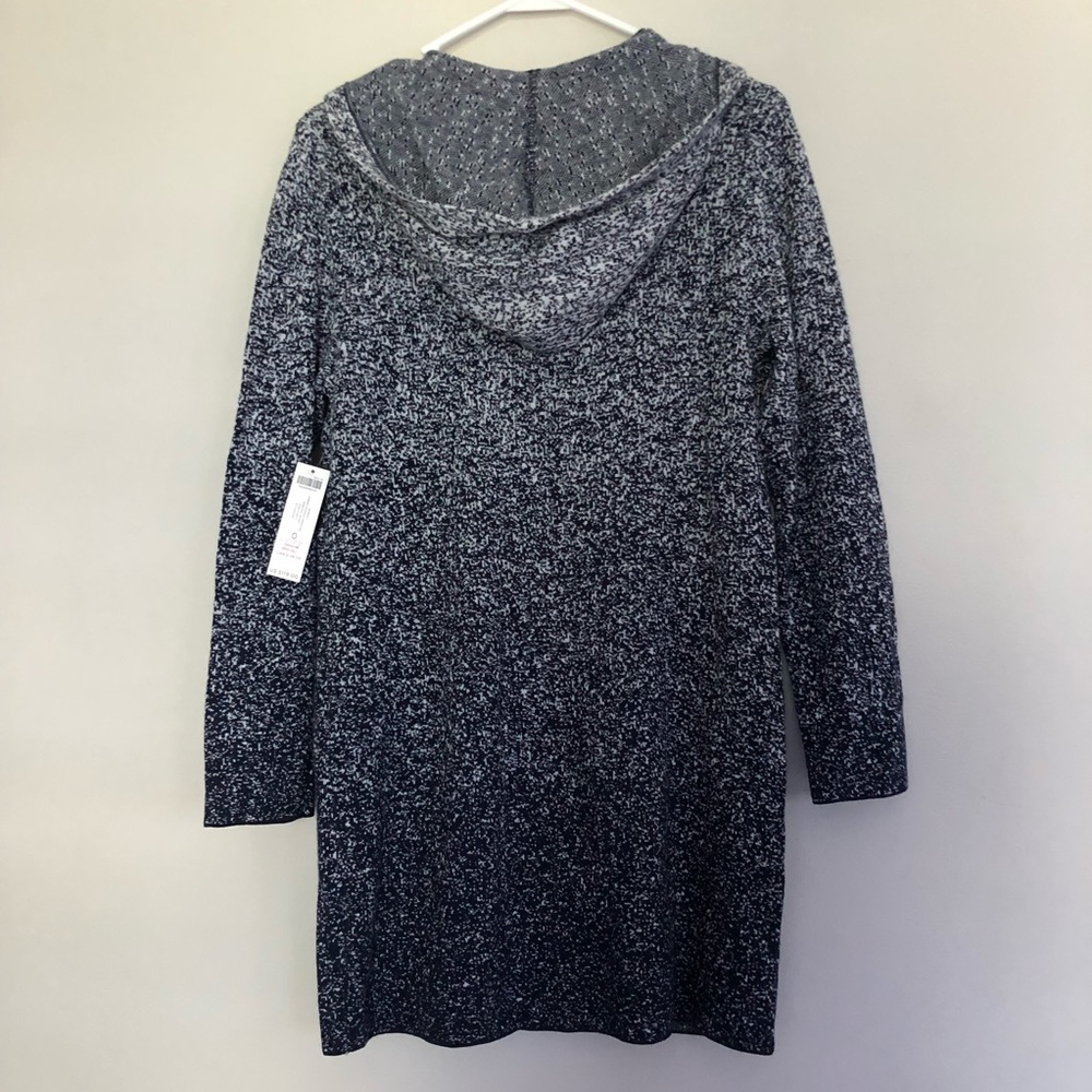 NWT Chico’s Zenergy Ombré Hooded Cardigan Sweater Jacket long navy womens small